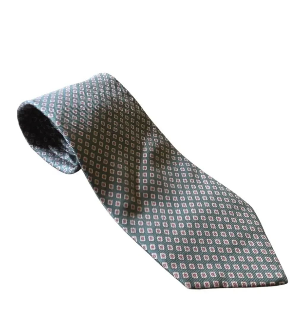 Brooks Brothers Makers Pure Silk Tie Geometric Neat Diamond Pattern Necktie USA